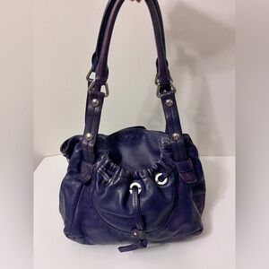 B Makowsky Purple Leather Handbag